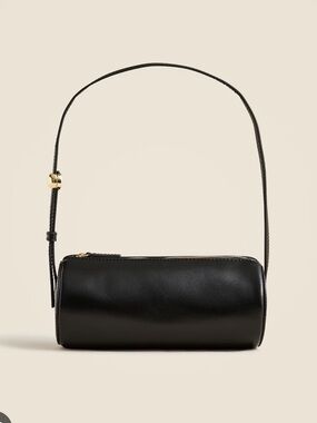 J. Crew Black Leather Cylinder Shoulder Bag